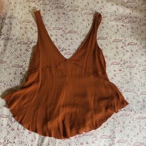 Free people gold flowy tank